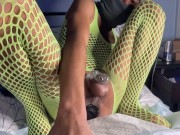 Green Lingerie Butt Play 1 15/16