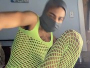 Green Lingerie Butt Play 1