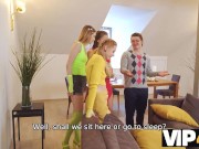 VIP4K. Three girls decided to ignore busy man and have fun together 3/16