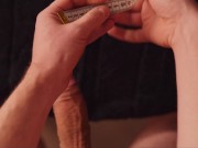 Measuring my cock as it grows 12/16