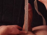 Measuring my cock as it grows 8/16
