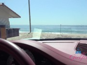 Sloppy Blowjob and fun in the car with Summer Vixen on Beach date POV 6/16
