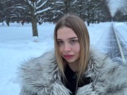 A lucky fan met Californiababe and fucked her in a fur coat 2/16