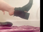 Taking boots off slowly and showing feet with pussy rubbing! 3/16
