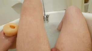 Self Foot Job Cum Bath