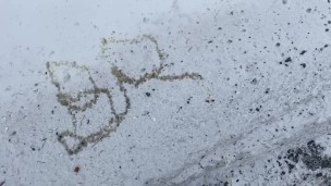 Amateur Twink Brian Public Urination Spelling Name in Snow