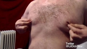 BDSM chubby bear does nipple play