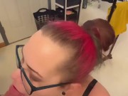 BBW stepmom milf sucks dick and gets naked and fingered from behind your pov 6/16