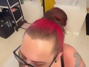 BBW stepmom milf sucks dick and gets naked and fingered from behind your pov 7/16