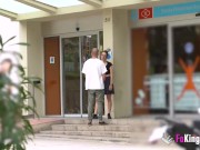 Amazing blonde college girl Eva Fay is a dirty slut in public 4/16