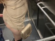 An unknown girl sucks my cock in the elevator and we get caught 6/16