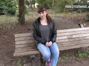 pretty 18 year old brunette goes to a porn casting 2/16