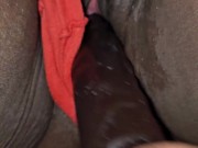 My girl fucking the shit out of me with our favorite dildo