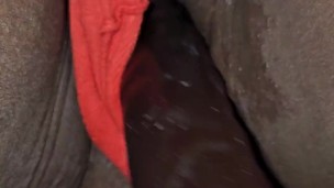 My girl fucking the shit out of me with our favorite dildo