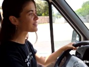 Ersties - Sexy Brunette Does Naughty Things In Her Van In Public Places 4/16