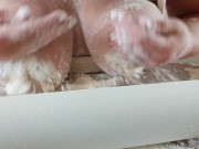 baker lady with big tits and flour on her body 12/16