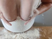 baker lady with big tits and flour on her body 7/16