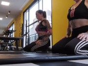 Showing her breasts during training at the gym 4/16