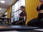 Showing her breasts during training at the gym 6/16