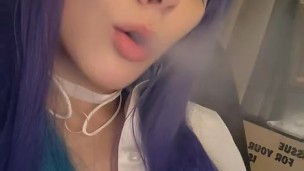 Cute Anime Girl smoking a cig(full vid on my 0nlyfans/ManyVids)