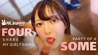 mr.bunny】Share My Girlfriend foursome - RedTube