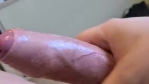 Hot Goth Guy Wanks Lubed Up Cock