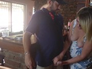 Waitres caught jerking of the barman at holiday resort 11/16