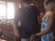 Waitres caught jerking of the barman at holiday resort 9/16