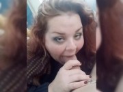 Horny BBW Redhead deep throats BWC and gets pussy full of cum 4/16