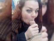 Horny BBW Redhead deep throats BWC and gets pussy full of cum 6/16