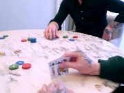 Hot wife lost at cards and got two big dicks assholes! 1/16