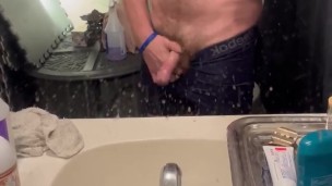 Johnny jacking his own dick making himself cum hard af