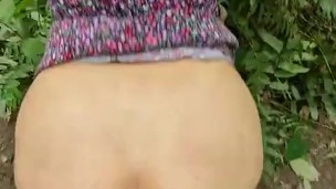 French daddy fucked his 20-year-old Asian slut in the forest