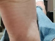 Wiggling and scrunching my big dirty stained feet in front of you 10/16