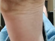 Wiggling and scrunching my big dirty stained feet in front of you 16/16