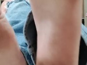 Wiggling and scrunching my big dirty stained feet in front of you 5/16