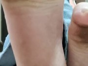 Wiggling and scrunching my big dirty stained feet in front of you 7/16