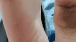 Wiggling and scrunching my big dirty stained feet in front of you