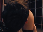 Sexy wife has an intense orgasm with a toy, after giving a hot blowjob all in latex - Part 1 5/16