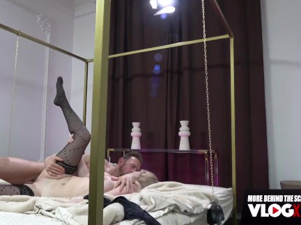 Beautiful Blonde Hottie Eliza Eves Behind Scenes