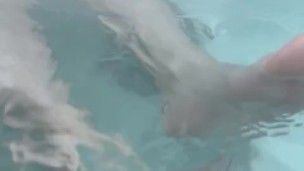 Sexy man feet in hot tub