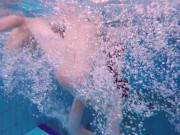 Half euro babe taking swimming classes in public pool 10/16