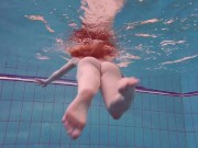 Half euro babe taking swimming classes in public pool 12/16