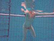 Half euro babe taking swimming classes in public pool 13/16