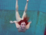 Half euro babe taking swimming classes in public pool 14/16
