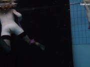 Stepsisters going into public swimming pool 12/16