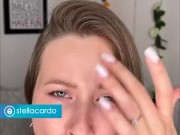 Blonde sucks big dildo on camera