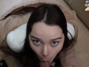 Caught the married neighbor in the elevator. Mistress sucked him off. Mouthful of cum. 5/16