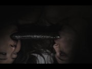 Alien monster Ellie and Emiri fuck and creampie each other 11/16