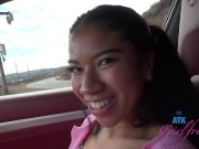 POV with exotic amateur in car - roadhead and creaming her panties 8/16